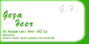 geza heer business card